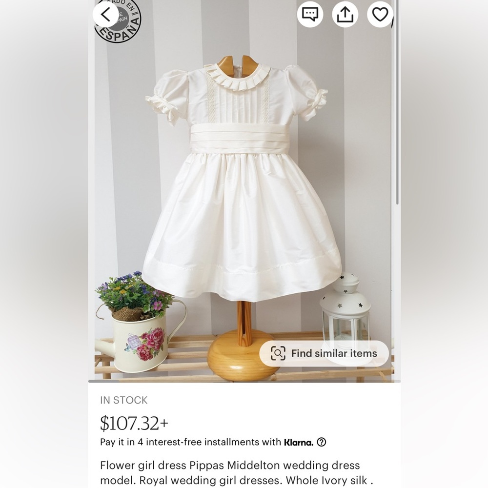 Flower girl dress Pippas Middelton wedding dress model
